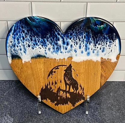 12" Heart Shaped Resin Boards